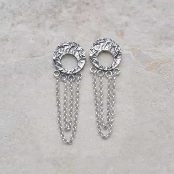 Handmade Chain Earrings, Silver 925 Elegant Drop Earrings - Image 2
