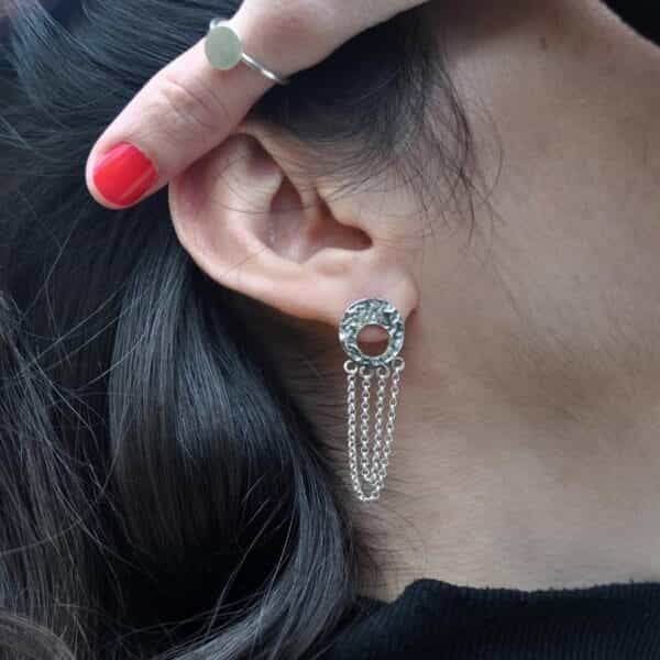 Handmade Chain Earrings, Silver 925 Elegant Drop Earrings - Image 4