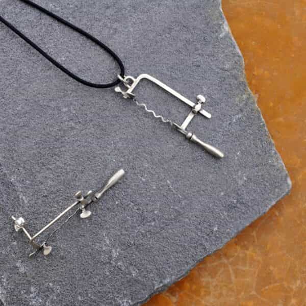 Miniature Silver Jewelry, Handmade Pendant, Jeweler’s Saw