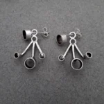 Industrial Modern Earrings | Back Front Circle Design | Handcrafted Art